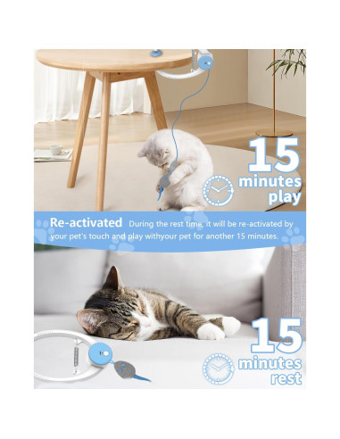 Juguete Interactivo para Gatos Kezlume con 3 Ratones y Cuerda