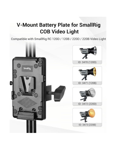 Placa de Batería V-Mount SmallRig 3676 para Luz COB