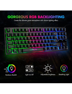 Teclado Compacto CHONCHOW N-103 RGB 87 Teclas USB 2