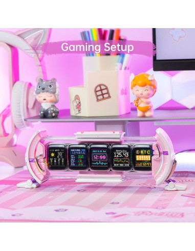 Reloj Digital Divoom Times Gate Rosa con Pantalla Pixel