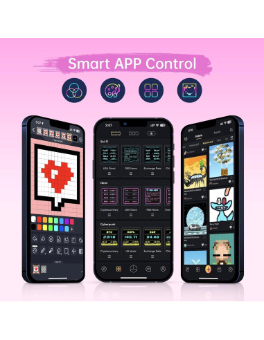 Reloj Digital Divoom Times Gate Rosa con Pantalla Pixel