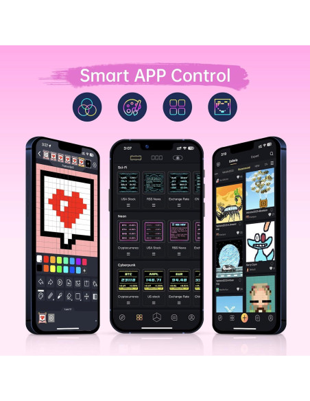 Reloj Digital Divoom Times Gate Rosa con Pantalla Pixel