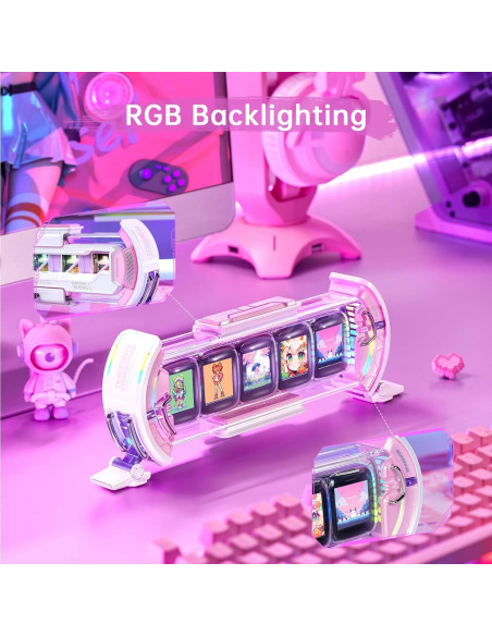 Reloj Digital Divoom Times Gate Rosa con Pantalla Pixel