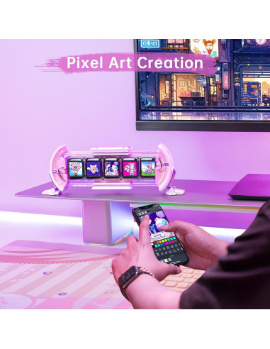 Reloj Digital Divoom Times Gate Rosa con Pantalla Pixel