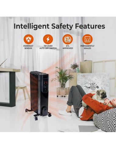 Calefactor de Radiador Comfort Zone 1500W Digital Aceite