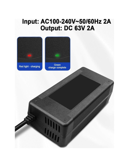 Cargador de Scooter Vaticas 63V 2A Compatible Ninebot