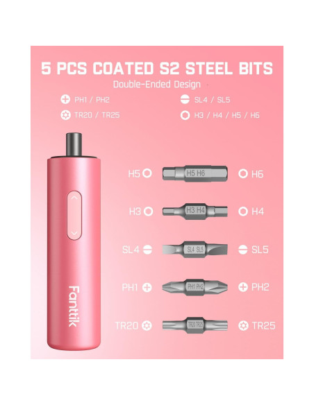 Destornillador Inalámbrico Fanttik NEX S1 Rosa 320 RPM