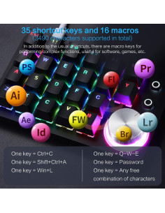 Teclado Mecánico Koolertron 24 Teclas RGB Programable 2