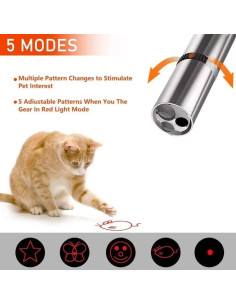 Puntero láser para gatos Yiwu 7 patrones recarga USB 2