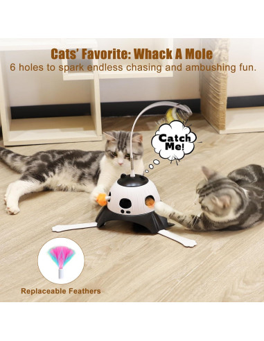 Juguete Automático para Gatos AIPERRO 3-en-1 Interactivo