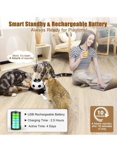 Juguete Automático para Gatos AIPERRO 3-en-1 Interactivo