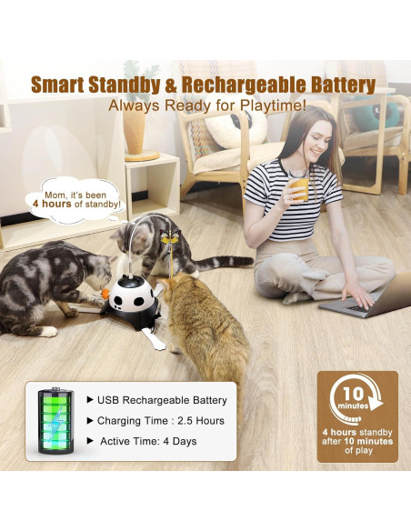Juguete Automático para Gatos AIPERRO 3-en-1 Interactivo
