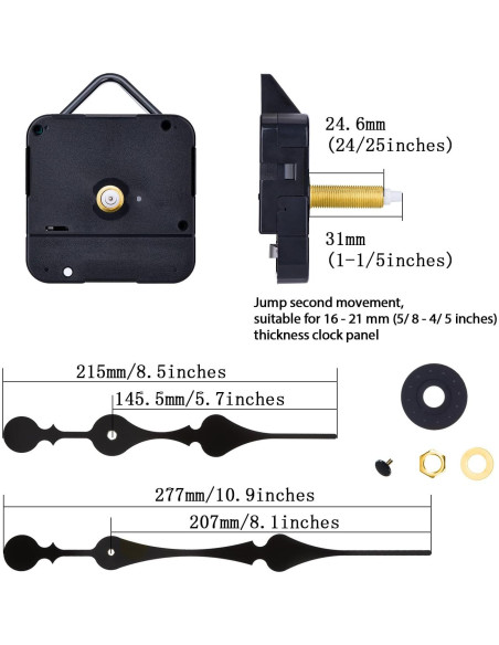 Mecanismo de Reloj Hicarer 31 mm Alto Torque para Pared