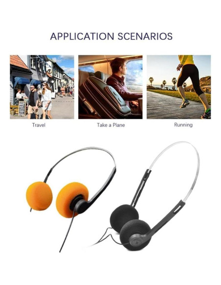 Auriculares Retro Negros Hi-Fi Galepromot sobre la Oreja