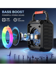 Máquina de Karaoke JYX T17-T con 2 Micrófonos Inalámbricos 2