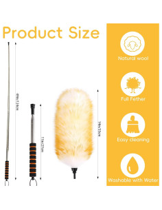 Plumero Extensible de Lana de Cordero MAOFENG 63.5-162.6 cm 2