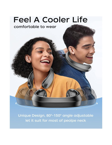 Ventilador de Cuello Nhpoi R5 Recargable 5200mAh 3 Velocidades