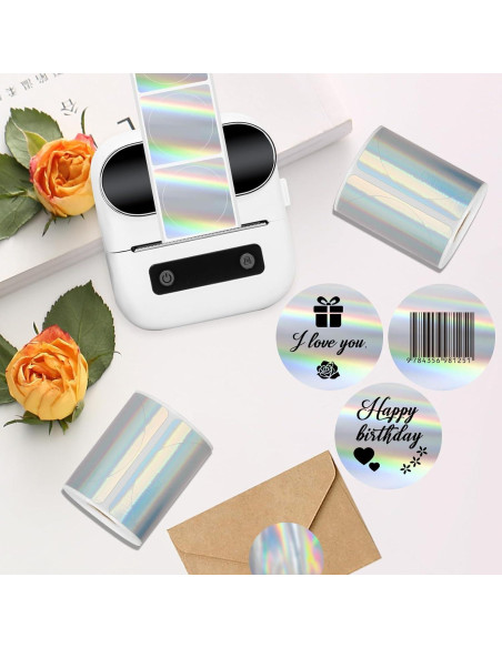 2 Rollos de Papel de Etiquetas Térmicas Redondas QYCHHJ 5,08 cm