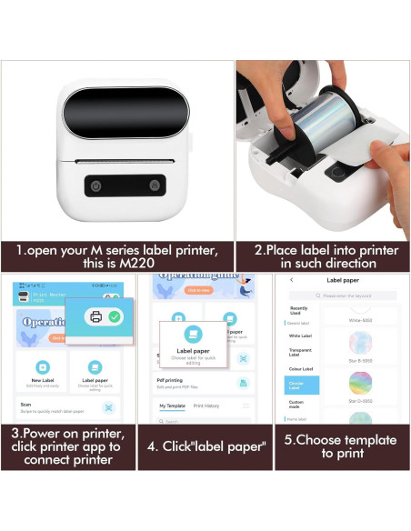 2 Rollos de Papel de Etiquetas Térmicas Redondas QYCHHJ 5,08 cm