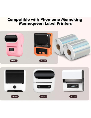 2 Rollos de Papel de Etiquetas Térmicas Redondas QYCHHJ 5,08 cm