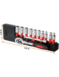Juego de Llave de Carraca YWHWXB 12 Pcs Métricos 4-13 mm 2