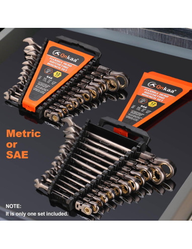 Juego de 12 llaves de carraca Qnkaa flexibles 0,64 a 2,22 cm