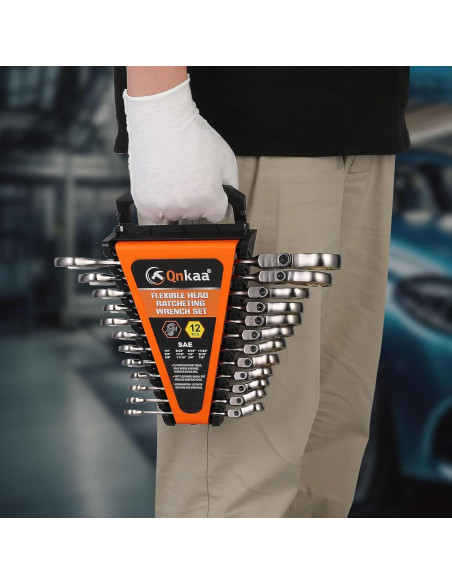 Juego de 12 llaves de carraca Qnkaa flexibles 0,64 a 2,22 cm