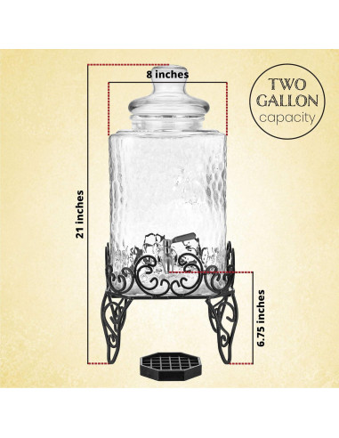 Dispensador de Bebidas de Vidrio 10L Kitchentoolz con Grifo