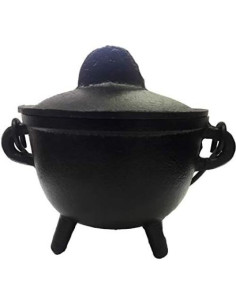 Caldero de Hierro Fundido New Age Imports 10.16 cm con Asa y Tapa 2