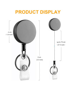 Portatarjetas Retráctil BILLTEFUL con Clip y Anillo Llave 2