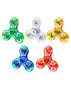 FIGROL Paquete de 5 Spinners Antiestrés LED Multicolor