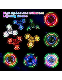 FIGROL Paquete de 5 Spinners Antiestrés LED Multicolor 2
