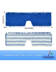 Paquete de 4 cabezales de mopa O-Cedar Dual Action 50x14.5cm 2
