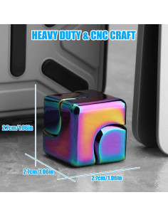Spinner Cubo Antiestrés Umnodobn 2-en-1 Metálico Multicolor 2