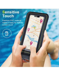 Funda impermeable gris para teléfono celular 6.8 con correa 2