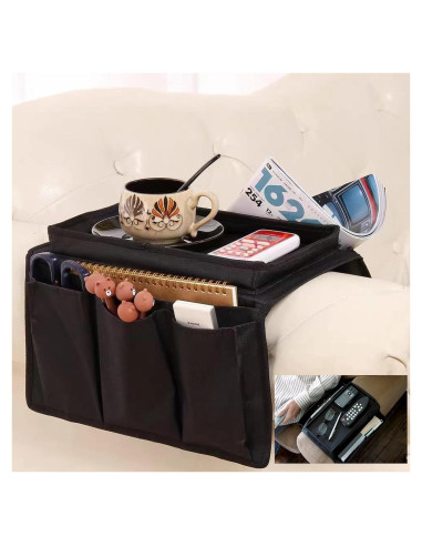 Organizador de Reposabrazos AstonTex Negro con 5 Bolsillos