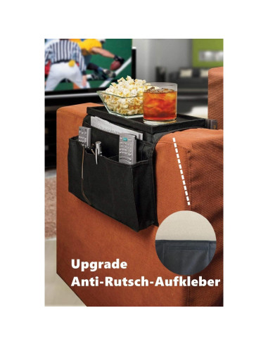 Organizador de Reposabrazos AstonTex Negro con 5 Bolsillos