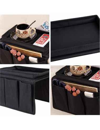 Organizador de Reposabrazos AstonTex Negro con 5 Bolsillos