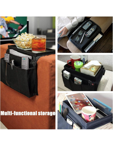 Organizador de Reposabrazos AstonTex Negro con 5 Bolsillos