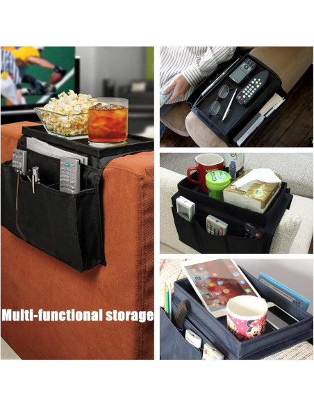 Organizador de Reposabrazos AstonTex Negro con 5 Bolsillos