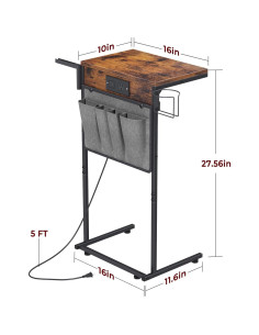 Mesa Lateral C Evermagin con Estación de Carga y Almacenamiento 2