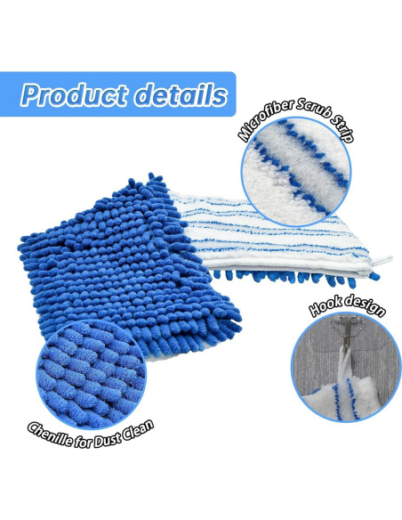 Paquete de 4 cabezales de mopa O-Cedar Dual Action 50x14.5cm