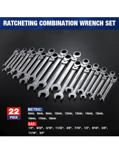 Juego de Llaves Combinadas WORKPRO 22 Piezas 6-18mm 2