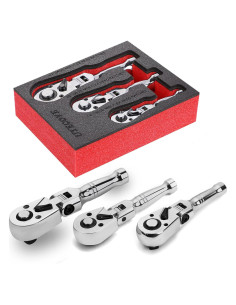 Juego de llaves de carraca UYECOVE 3PCS cabezal flexible