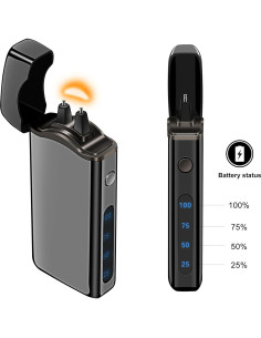 Encendedor Eléctrico Lesbri Arco Grande Recargable USB Negro 2