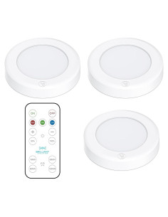 Luz LED Puck Inalámbrica London Johnson 3 Piezas Control Remoto