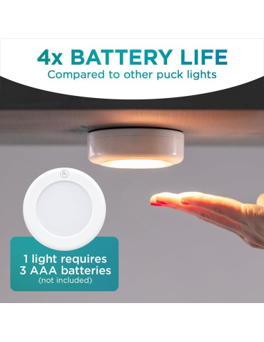 Luz LED Puck Inalámbrica London Johnson 3 Piezas Control Remoto