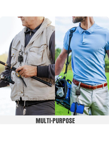 Soporte Retráctil ELV 2 Paquete con Mosquetón y Bloqueo