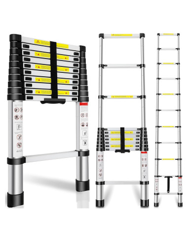 Escalera Telescópica GCCSJ 3.20m Aluminio 150kg Plegable