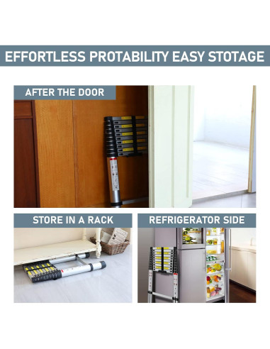 Escalera Telescópica GCCSJ 3.20m Aluminio 150kg Plegable